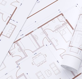 House floor plan, construction concept. Architecture blueprint drawings background, top view. 3d